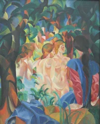 Bathing Girls with City in the Background
