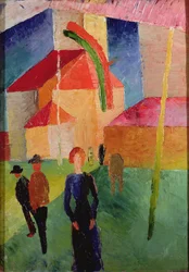 Church Decorated with Flags