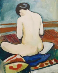 Seated Nude with Cushion
