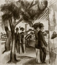 Walkers under Trees