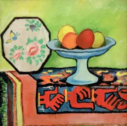 Still Life with Apple Bowl and Japanese Fan