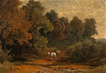Autumn Landscape with Horse-Drawn Wagon