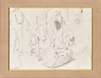 Women with Headscarves and Cradle