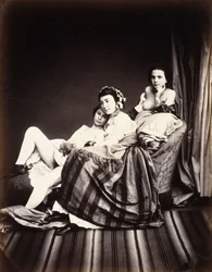 Three Nude Women on a Chaise Lounge, c. 1850