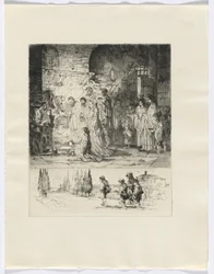 Frédéric Mistral: Mémoires et Recits by Frédéric Mistral: nativity/ figures walking on a road (insert after p. 32)