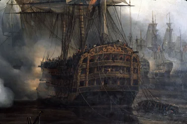 Battle of Trafalgar, detail, by Auguste Etienne Francois Mayer (1805-1890)