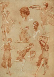 Sketches representing the American dancer Isadora Duncan by Auguste Francois Marie Gorguet