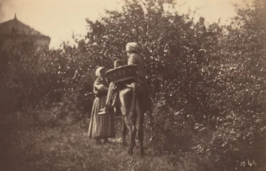 Two Women with Donkey, late 1870s