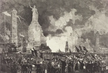 14 July. Illumination of the Place de la République