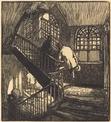Escalier de la maison ou etait le Chateau Rouge, published 1901