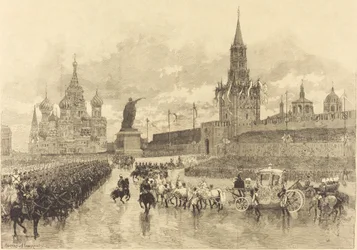 The Coronation of the Tsar. The Imperial Procession Crosses the Royal Square, 1883