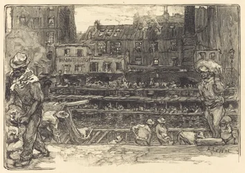 Unloading, Canal St. Martin, 1890