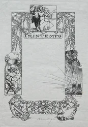 Paris Almanac, 1897: Decorative Border, Spring