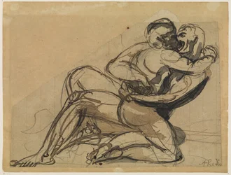 A Man Embracing a Woman
