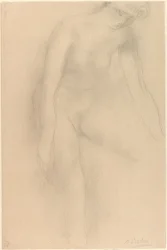 Standing Female Nude, Bending Forward