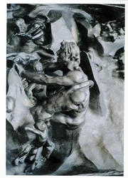 The Gates of Hell, detail of Ugolino and his Sons, left-hand central panel, c. 1887, bronze