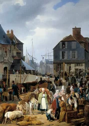 Boarding cattle in the port of Honfleur (detail)