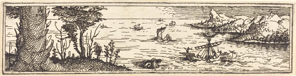 Landscape with a Lake and Sailing-Vessels, 1545