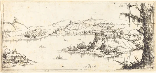 Landscape with a Large Lake at Center