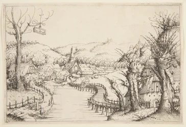 Landscape with a Winding Wooden Bridge