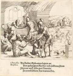 The Men of Ephraim Care for their Captives and Return Them to Jericho