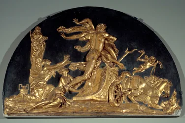The Fire or Pluto Removing Proserpine - Low Stucco Relief by Augustin Pajou