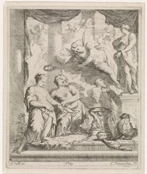 Man and Woman Crowned by Love in Front of an Altar