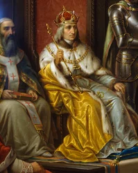 Frederick III, being pressed to march against Turks by Trieste poet Raffaele Zovenzoni, (detail) by Augusto Tominz