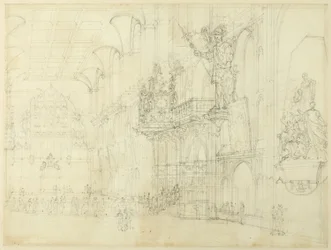 Study for Guild Hall, from Microcosm of London