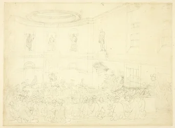 Study for India House, the Sale Room, from Microcosm of London