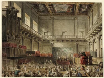 Study for Royal Chapel, Whitehall, in Micocosm of London