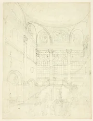 Study for Session House, Clerkenwell (from Microcosm of London)
