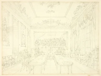 Study for Trinity House, from Microcosm of London (recto); Architectural Sketch of Row House Facades (verso)