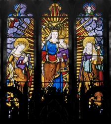 Central Window of Apse, Virgin & Child with Saints