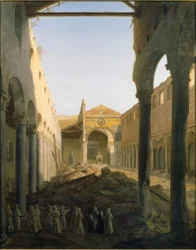 Interior of San Paolo fuori le mura after the Fire of 1823