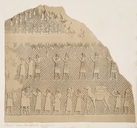Captives and part of the Walled City (Kouyunjik), illustration from Monuments of Nineveh, 1858
