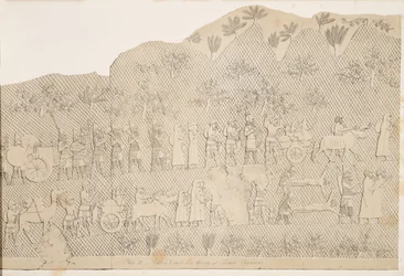 Captives and Spoil from the City of Lachich, illustration from Monuments of Nineveh, 1858