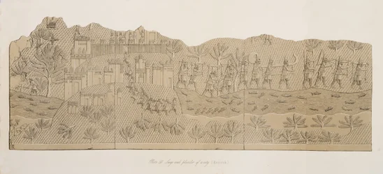 Siege and plunder of a City, from Monuments of Nineveh