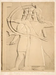 Two archers and a Shieldbearer, from Monuments of Nineveh