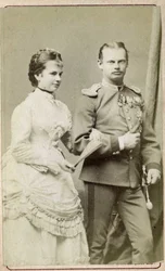 Portrait of Gisele Louise Marie, Archduchess of Austria and Princess of Baviere (1856-1932) with Prince Leopold of Baviere (1846-1930)