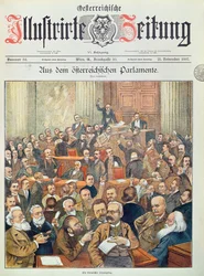 A Stormy Session in the Austrian Parliament in Vienna, 1897