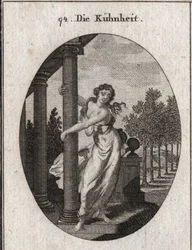 Allegory of Audacity That Embraces a Column Supporting a Building, While Trying to Bring It Down; Engraving in 
