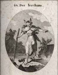Allegory of Error in a Staggering Attitude with a Blindfold and Donkey Ears to Mark that Blindness and Ignorance are the Sources of Error. She