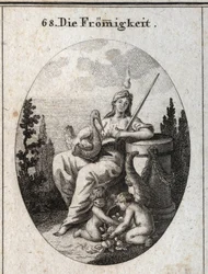 Allegory of Piety. The Burning Flame on His Head and His Position on the Altar Marks the Excess of God