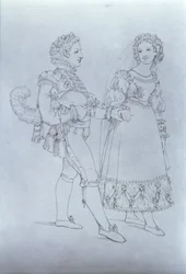 Costume designs for Figaro and Susanna from the opera 