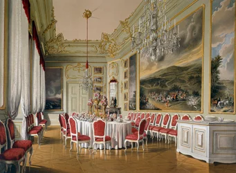 Dining room in Imperial Apartments, Schoenbrunn Palace (UNESCO World Heritage List)