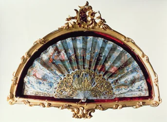 Fan, decorated with a scene of a fete champetre, belonging to Empress Elisabeth