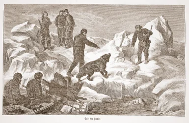 Hunting with dogs, 1876