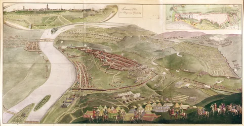 Map illustrating the Capture of Buda, 1686