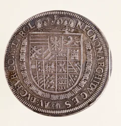 Silver Coin (Thaler) from Tyrol: Reign of Emperor Rudolf II (1552-1612). Diam. 4 cm Naples, Museo Archeologico Nazionale